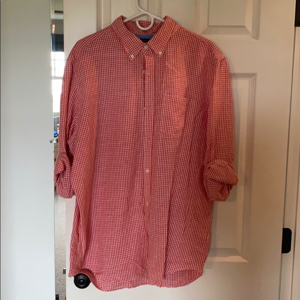Banana Republic linen gingham button down